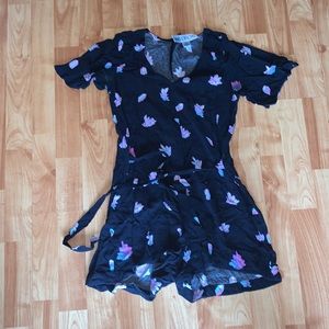 Wild fox jumpsuit with crystals, size XS, barely worn., with tie in front.